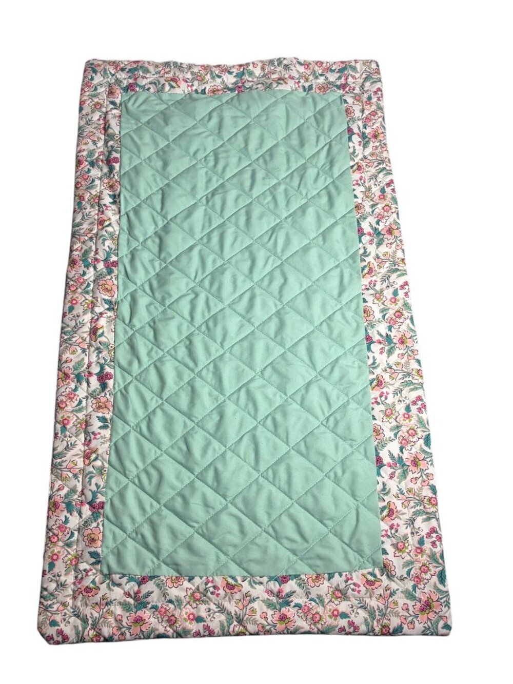 Vera Bradley King Size Pillowcase Teal Pink Floral Quilted